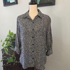 Chico's Monochrome Animal Print Top